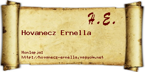 Hovanecz Ernella névjegykártya